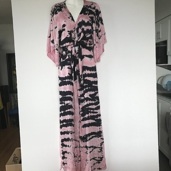 YFB Young Fabulous Broke jumpsuit pink/black tie dye Viscose/Rayon S - Picture 7 of 16